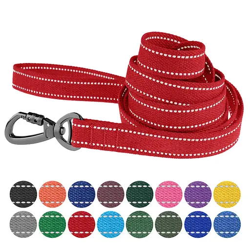 Поводок для собак Barksi Сotton с карабином на замке 300x2.5 см красный - фото 6