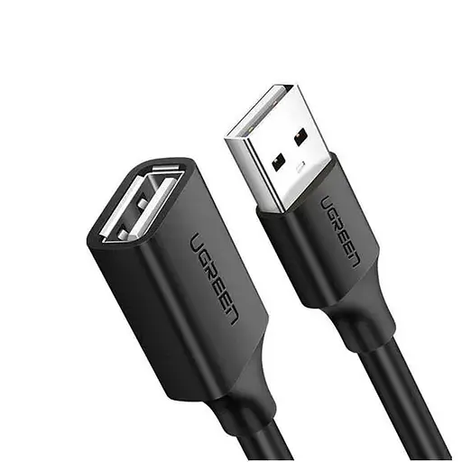 Кабель UGREEN US103 USB 2.0 A Male to A Female Cable 1.5m (Black)(UGR-10315) - фото 1