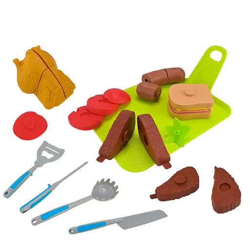 Дитячий набір продуктів "Фаст-фуд" LT8801-8D, овочі, прибори - фото 2