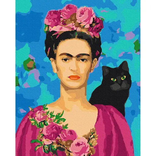 Картина за номерами Фріда з кішкою Brushme 40x50 см кольорова 000277523