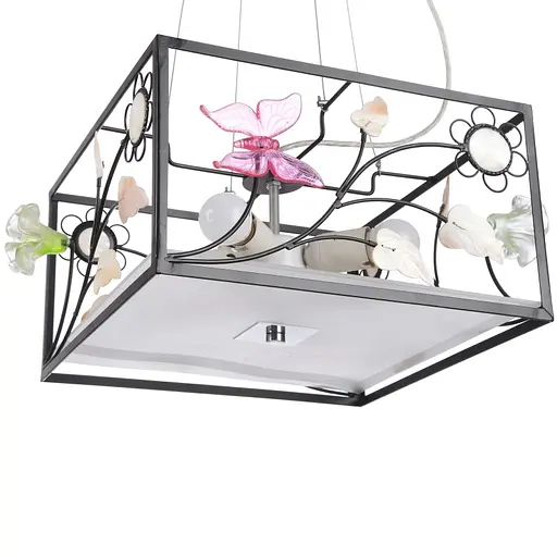 Люстра підвісна Brille флористика E27 40W BK (BL-501S/4) - фото 2