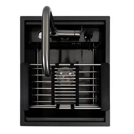 Кухонна мийка CM 40x50 прихована PVD чорна Platinum Handmade, Чорний - фото 5