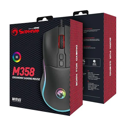 Миша MARVO Wired Programmable Gaming Mouse M358 |7200dpi| - фото 2