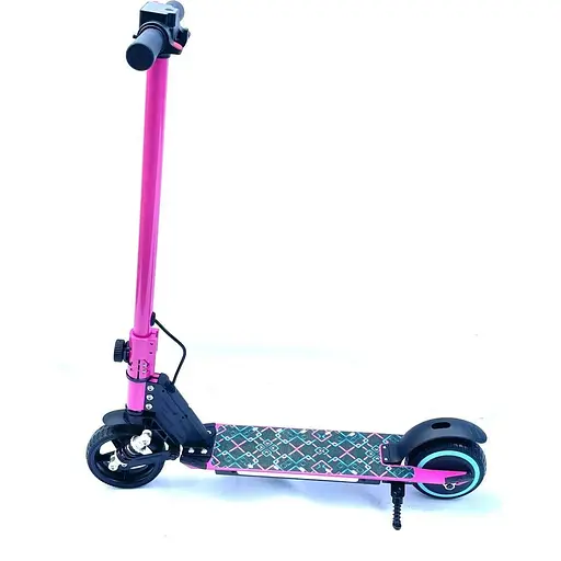 Детский Электросамокат E-Scooter ES3 LED + амортизатор Розовый - фото 3