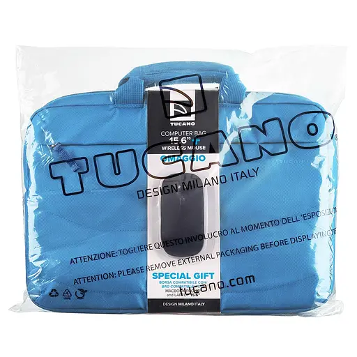 Сумка Idea 15.6", голубая + беспроводная мышь Tucano teh0014532 - фото 3