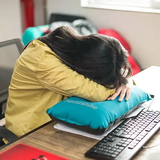 Подушка самонадувна Naturehike Sponge automatic NH17A001-L (Блакитна) - фото 3