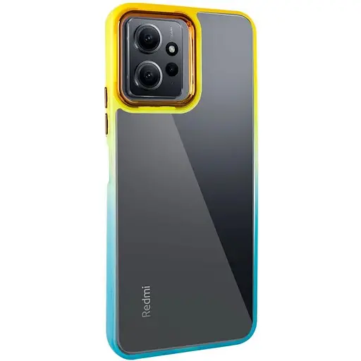 Чехол Epik TPU+PC Fresh sip series для Xiaomi Redmi 12 Бирюзовый / Оранжевый