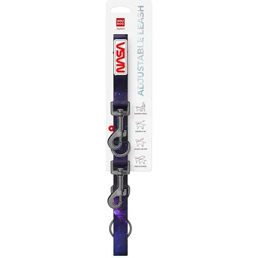 Повідець-перестібка для собак Waudog Nylon, малюнок "NASA21", М - фото 3