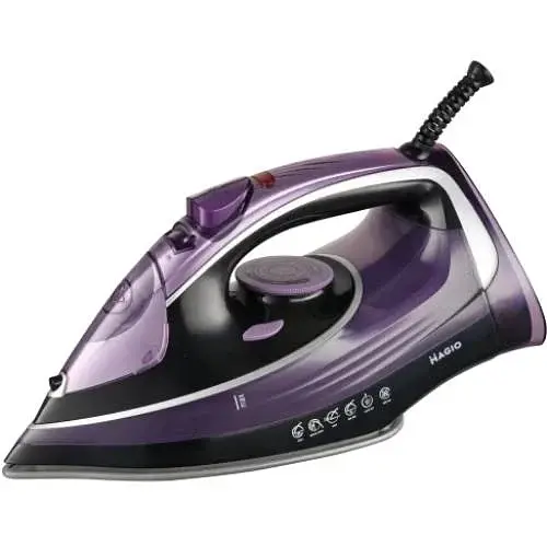 Утюг Magio MG-531, Violet/Black, 3000W, подошва керамика, резервуар для воды 400мл, паровой удар 125г/мин, функция самоочистки от накипи, антикапля