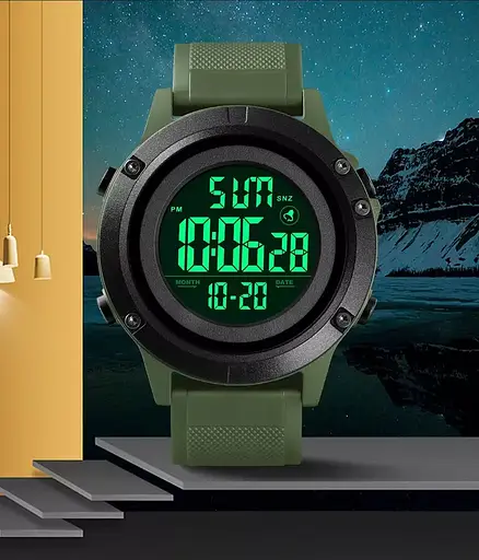 Мужские спортивные часы Skmei 1508 (Зеленый с черным) - фото 6