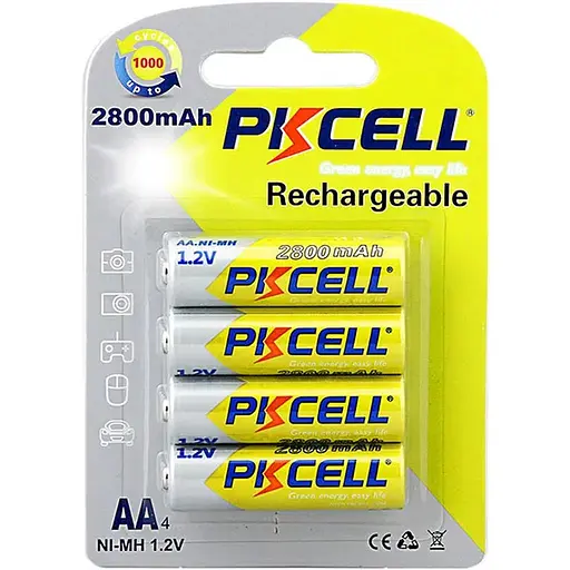 Аккумулятор AA 2800mAh, 1.2V Ni-MH, rechargeable battery, PKCELL, 4pcs/card