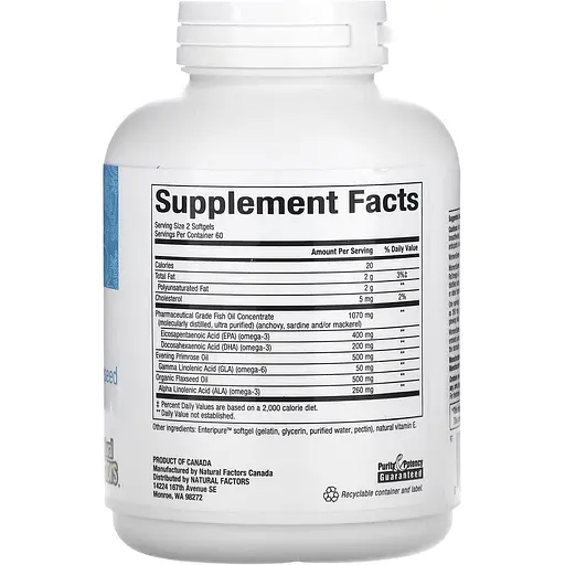 Омега-3 для женщин Natural Factors WomenSense RxOmega-3, 120 гелевых капсул - фото 2