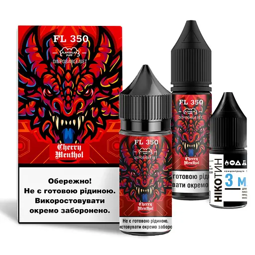 Набор компонентов для самозамеса солевой заправки заправки для вейпа Flavorlab FL350 30 мл, 0-50 мг Cherry Menthol Вишневый ментол (15400)