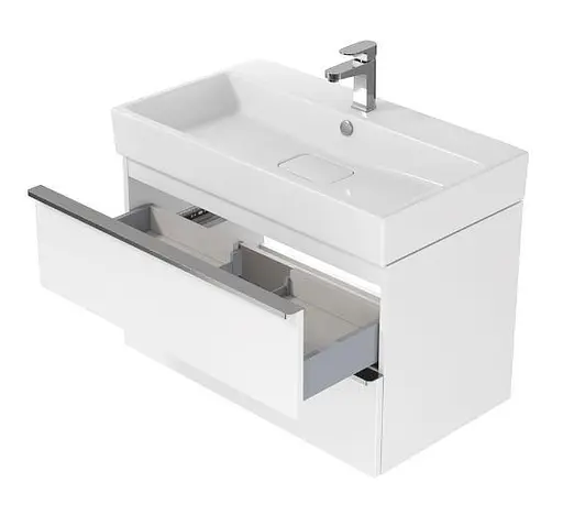 Тумба для ванної кімнати Cersanit Virgo 80 см Білий/Чорний S522-025 30412 - фото 4