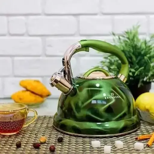 Чайник со свистком 3 л Edenberg металлический корпус EB-1911 зеленый - фото 3