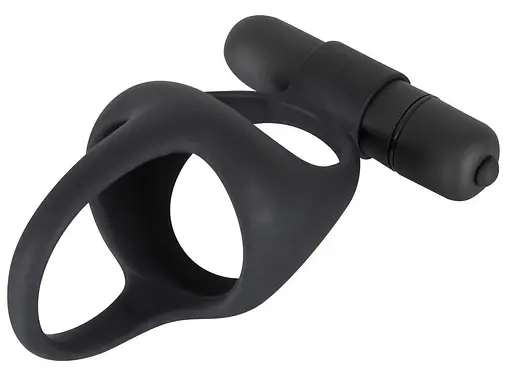 Виброкольцо Black Velvets Cock & Ball Ring 7 см черный - фото 2
