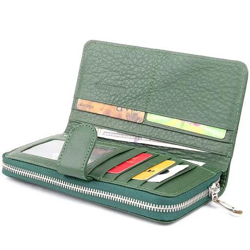 Вертикальный вместительный кошелек из кожи унисекс ST Leather 19х9.5х2.5 см acs0029706 - фото 5