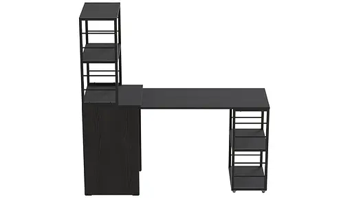 Стол-тумба трансформер Смарт 3/2 с этажеркой Ferrum-decor 1430x1450x600 Черный металл ДСП Сосна Кембра 16 мм (FRD-105118) - фото 2