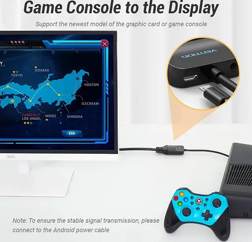 Адаптер Vention HDMI to VGA Converter with Female Micro USB and Audio Port 0.15M Black (42161) - фото 3