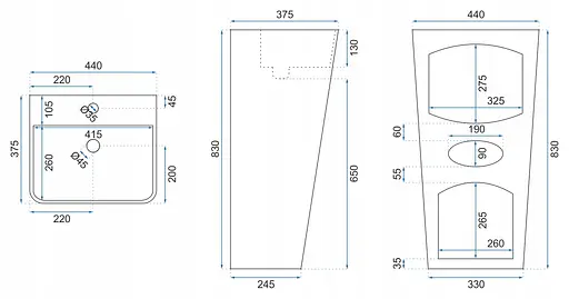 Умивальник Rea Aris підлоговий білий REA-U5637, Білий - фото 5