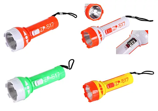 Кишеньковий ліхтарик 12 см світлові ефекти на батарейках, біля блоку арт. Zp-517 - фото 2