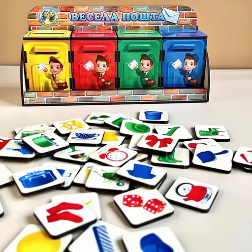 Дерев'яна настільна гра "Веселий листоноша" Ubumblebees (ПСД081) PSD081 сортер-комодик - фото 9