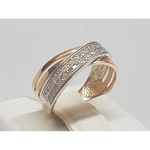 Золоте кільце Харківська ювелірна фабрика з фіанітами. 80689 16 - фото 5