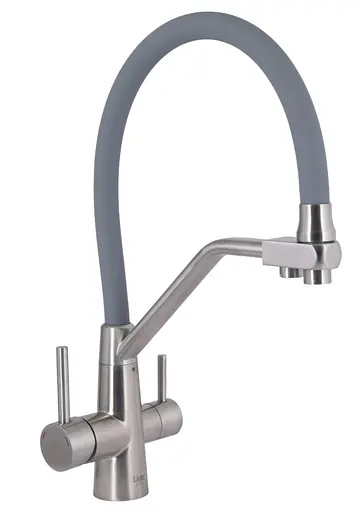 Змішувач для кухні Lidz Aria 020F3 з гнучким виливом з підключенням для питної води LDARI020F3GNK39211 - фото 1