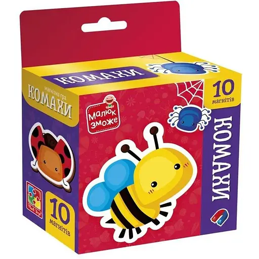 Гра розвиваюча Vladi Toys Набір магнітів Комахи VT3106-32 Різнокольоровий - фото 1