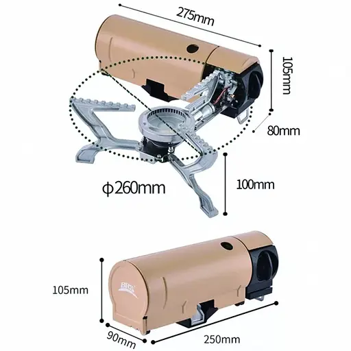 Газовая горелка BRS-99 + Газовый баллон цанговый бутановый Quest, 220гр - фото 3