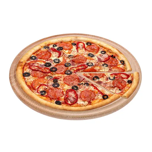 Доска для пиццы кухонная разделочная деревянная из бука с каймой Ø 28 см, Woodly Бежевый 86084 - фото 2