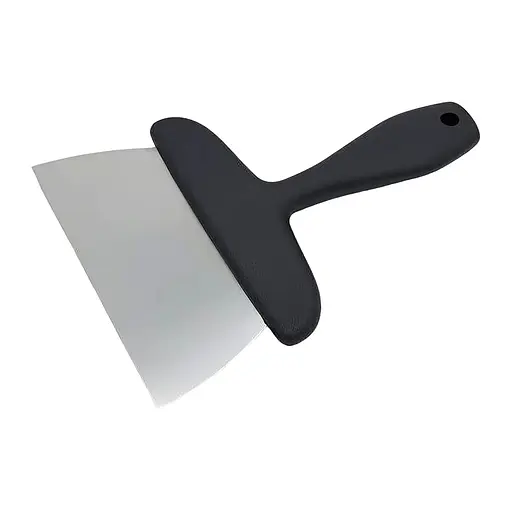 Шпатель скребок для теста из нержавеющей стали с пластиковой ручкой (ширина лезвия 14.5 см), Kitchen Master Серебристый 86326 - фото 2