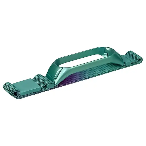 Ремешок Миланская петля радужный для Xiaomi Mi Band 5/6 37 бирюзово-фиолетовый - фото 2