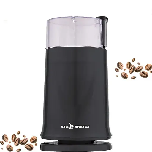 Кофемолка Sea Breeze SB-082 машинка для помола кофе маленькая 60 г нержавеющая сталь 200 Вт Черный - фото 2