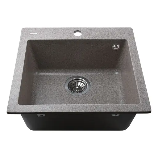 Гранитная мойка Globus Lux Aosta мокко 490x455мм, Серый - фото 2