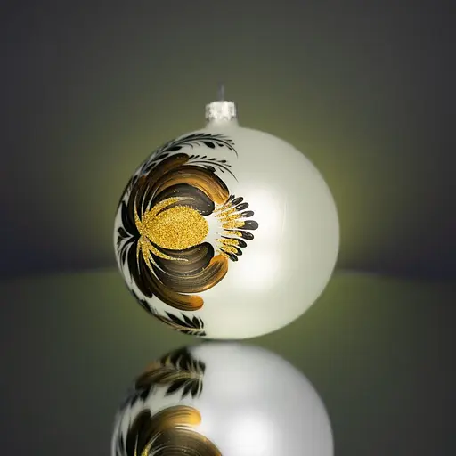 Набір ялинкових прикрас Різдвяні історії Петриківка золотий скло (4820001165425) - фото 3