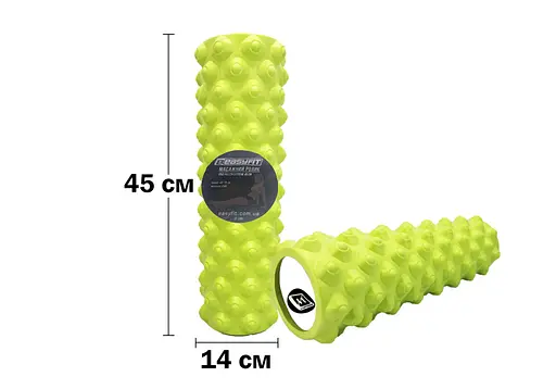 Массажный ролик EasyFit Grid Roller Extreme 45 см Салатовый (EF-2051-GN) - фото 3