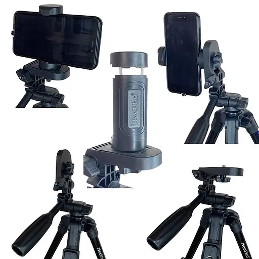 Универсальный штатив NeePho NP-3160S не съемная площадка + держатель + пульт (30-68.5см) Черный - фото 9