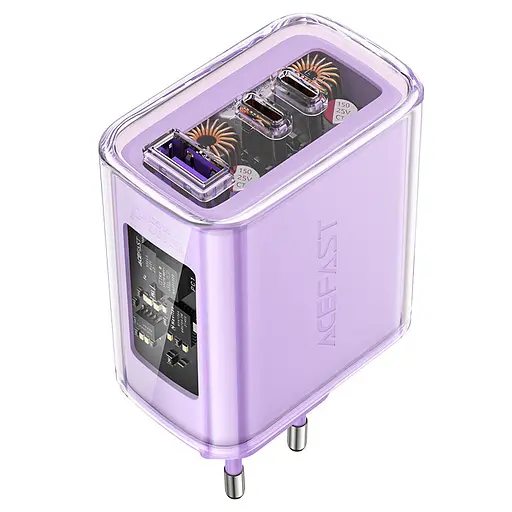 МЗП Acefast A45 Exploration series PD65W GaN (1USB-A/2C) Purple alfalfa - фото 3