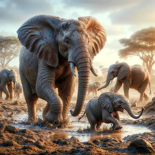 Деревянный фигурный пазл Семья слонов, А3, Картонная коробка 200 элементов - фото 3