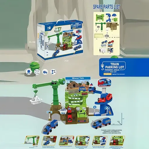 Трек ZX 862 A 4 машинки, механічний кран, маніпулятор, кульки - фото 2