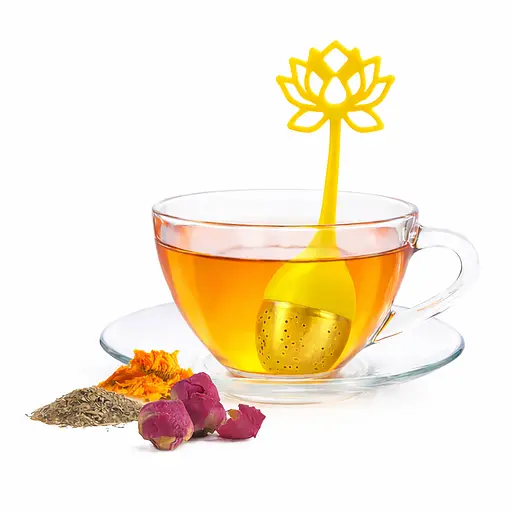 Заварник ситечко для заваривания для чая силиконовый в виде цветка лотоса Желтый 88282 - фото 5