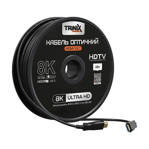 Кабель HDMI V2.1 оптический 60м Trinix (AOC-HDMI8k-60m) (74-00148) - фото 3