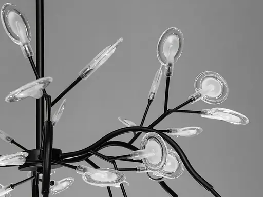 Модная подвесная люстра для зала Светлячок, 54 лампы, золото сатин - фото 4