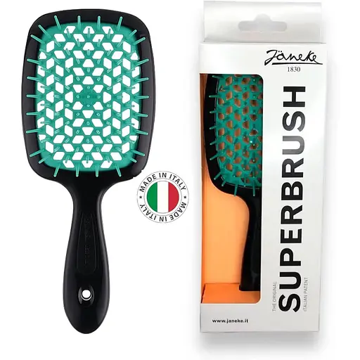 Щітка для волосся Janeke Superbrush Standard чорна з бірюзовим - фото 2