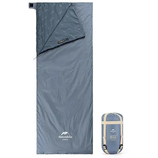 Спальник сверхлегкий Naturehike Ultralight LW180 NH21MSD09 правый, (15°C), p-p XL, серо-синий