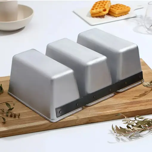 Форма хлібна алюмінієва 3-х секційна для випічки стандартного хліба цеглинки Л7 (36х21х11 см), Полімет 81320 - фото 3