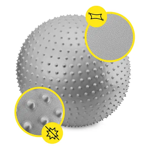 Мяч для фитнеса (фитбол) Cornix 65 см массажный Anti-Burst Silver XR-0487 - фото 4