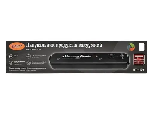 Вакуумний пакувальник для продуктів Вitek BT-410Y 110Вт вакууматор ручний побутовий LED-індикатор роботи Чорний - фото 4