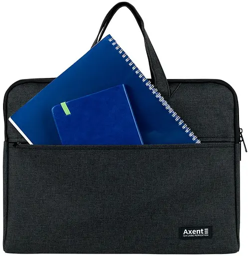 Сумка для документів текстильна Axent А4 1 відділення темно-сіра (1632-02-A) - фото 3